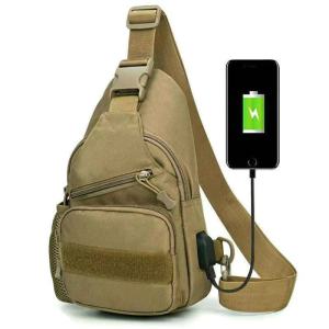SPS BAGS#1655 Fashionable multifunctional tactical crossbody bag for Men features an adjustable strap that allows for multiple carrying styles including as a shoulder bag chest pack or back sling.