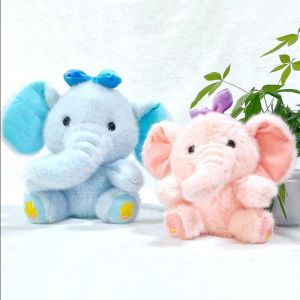 VERIDIAI Long Nose Elephant Plush Doll Plushie Gray Cartoon Elephant Plush Toys Kawaii Soft Kawaii Animal Stuffed Toys Baby Room