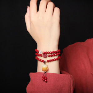 Chuỗi hồ ly chu sa đỏ làm vòng tay vòng cổ phong thủy