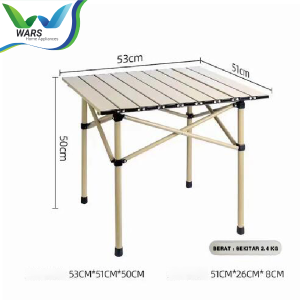 WARS Meja Lipat Outdoor Portable Camping Glamping Folding Table Alumunium