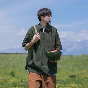 🐱‍🏍HOT🐱‍🏍 เสื้อแขนสั้น เสื้อผู้ชาย ระบายความร้อนได้ยอดเยี่ยม สาดสี สีสด ทรงวัยรุ่น ใส่สบาย สไตล์ฮ่องกง