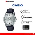 Jam Tangan Pria Casio MTP-V002L-7B3 Analog Silver Dial Black Leather Strap. 