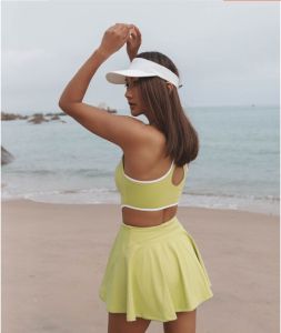 ชุดชุดเดรสใส่เล่นเทนนิสเล่นเทนนิสของผู้หญิงชุดชุดกลางแจ้งออกกำลังกายแบบยืดหยุ่นระบายอากาศได้ดีชุดวอร์มรัดรูปชุดออกกำลังกาย2023