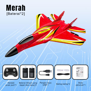 Tatajoy Mainan Pesawat Terbang 2.4G Remote Control Semprot Led Lampu Glider Airplane Foam SU35 Airplane Anak