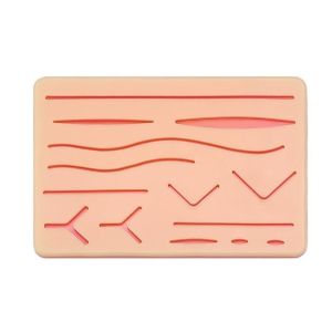 แผ่นปฏิบัติเย็บผ่าตัด(ชุดฝึกฝนแผลผิวหนัง ชุดปฏิบัติเย็บผ่าตัด)แผ่นผิวหนังซิลิโค้นรุ่นอัปเกรดทนทานพกพาได้ง่ายใช้ซ้ำได้