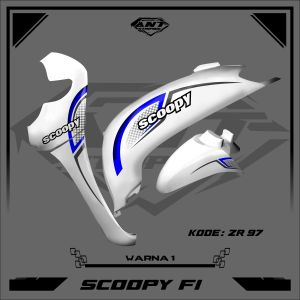 Striping Stiker Variasi Motor SCOOPY Bahan Transparan Bening Desain Baru Semifull ZR97