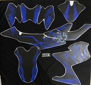 Decal Satria Fu 2012 full body custom design motif hitam biru D-J1-027