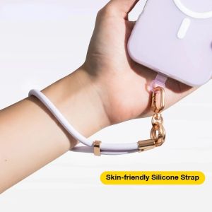 Soft Silicone Phone Lanyard Wrist Strap Anti-loss Multifunctional Short Lanyard For Mobile Phone Universal Adjustable