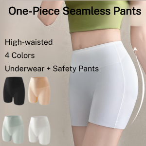 High-Waist Summer Ice Silk Comfort Pantsies Shaping Underwear For Women One-piece防走光塑身裤