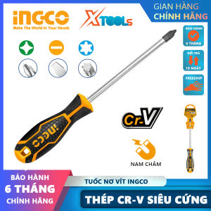 Tua vít bake tua vít dẹp tua vít hoa thị đầu hít nam châm vĩnh cữu INGCO tuốc nơ vít 4 chiều 2 chiều + - đủ size thép Cr-V siêu cứng chống rỉ va đập cong vênh