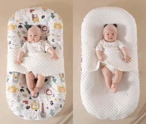 Nôi vải ngủ cho bé sơ sinh BI03 IQKAO gối 2 mặt công nghệ Đức chống giật mình cho trẻ từ 0-12 tháng êm ái dùng 4 mùa