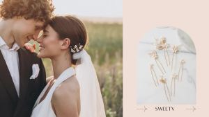 SWEETV 7 Món Phụ Kiện Tóc Cô Dâu Kẹp Tóc Ngọc Trai Kẹp Tóc Lá Cưới Phụ Kiện Tóc Cổ Điển Kẹp Tóc Lá Trang Sức Cho Phụ Nữ Phù Dâu Cô Dâu Hoa Nữ