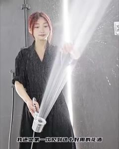 High Pressure Shower Head 6 Modes Water Saving Shower Nozzle with One-Key Stop Thickened Shell for Bathroom