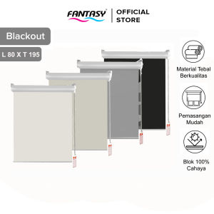 Fantasy Roller Blind 80 x 195 cm Tirai Jendela Gulung BlackOut