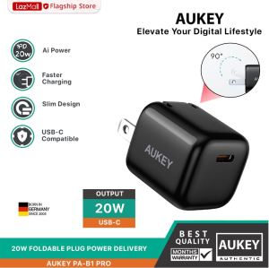 AUKEY PA-B1 Omnia Mini 20W USB-C Fast Charger with Power Delivery 3.0- Portable for All Apple Android Samsung and All Devices