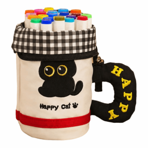 SVSAKZ168 Water Cup Shaped Pencil Case Cartoon Large Capacity Pencil bag Multifunctional Vertical Bucket Pen Holder Student