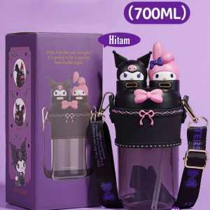 BOTOL MINUM SANRIO 2IN1 SEDOT & TEGUK 700ML/ BOTOL MINUM ANAK KARAKTER KUROMI MELODY BPA FREE - GO CENTRAL