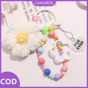 CANAMEK✨ Phim Hoạt Hình Len Dệt Kim Hoa Móc Chìa Khóa Đính Cườm Vòng Đeo Tay Dây Buộc Vòng Đeo Tay Keyring Cho Phụ Nữ Cô Gái Túi Mặt Dây Chuyền quyến rũ Keychain Quà Tặng