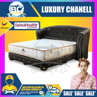 [FREE GIFT RM159 KING KOIL PILLOW ] SpinaHealth by Goodnite Luxury Chanell Bedframe Solid Mix Wood Divan/Bed Frame Queen & King Size