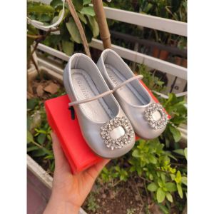 (Quảng Châu) Giày Bé Gái Đính Đá Giày Búp Bê Bé Gái Mềm Nhẹ Giày Công Chúa 0908