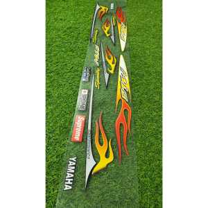 Striping Mio Sporty Mio Tulisan Silver Smile List Variasi Motip api Bahan Bening tansparan mio silver - RON Design