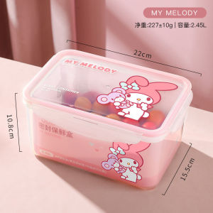 Sanrio Lunch Box Kawaii Hello Kitty Cinnamoroll Separate Lunch Boxes Eco-friendly Bento Box Picnic Fruit Salad Box Microwaveable
