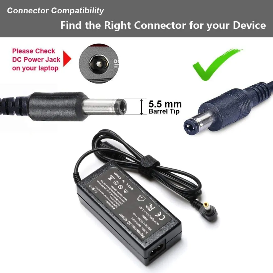 19V Adapter Power Charge Cord for HP Pavilion 27xw 27xi 27bw 27er