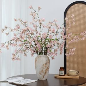 CIRCUIT Beautiful Artificial Jasmines Flower Real Touch 120cm Silk Simulation Jasmine Flower Arrangement Realistic Fake Flower Home Garden Decor