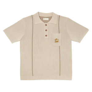 FEARLESSNESS GOLF CLUB KNIT POLO SHIRT BEIGE