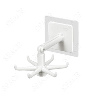 Kitchen Utensil Holder 360 Degrees Rotating Folding Hook Self-Adhesive 180 Degrees Vertical Flip Hook Waterproof Kitchen Hooks for Hanging for Home Bathroom Kitchen Towel