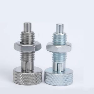 INNEWIN 1Pcs Stainless Steel Spring Plunger Carbon Steel M6 M8 M10 M12 M16 Knurled Knob Plunger Durable With Nut Self Locking Index Pin for Metalworking DIY Supplies