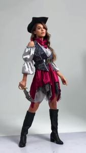European and American Halloween COS Thai pirate costume masquerade dress womens Caribbean pirate outfit