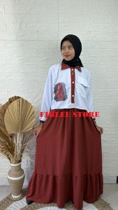 BAJU MUSLIM WANITA ROMPI SABLON M L XL