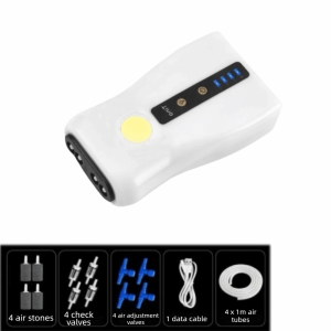 GONG4 USB Rechargeable Fishing Oxygen Pump 2/4 Holes Energy Efficient Aquarium Air Pump Aquarium Oxygenation Real-time Power Display Water Pump Aquarium