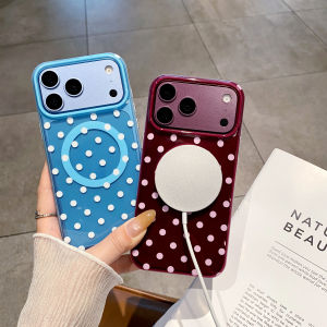 Shockproof Polka Dot Translucent Wireless Charging Magnetic Case For iPhone 18 Pro Max 17 Pro Slim Cute Protection Cover Funda