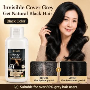 Herbal Instant Grey Cover Hair Dye Shampoo Plant Based Black Hair Shmapoo Halal Hair Colour Shampoo 460ML