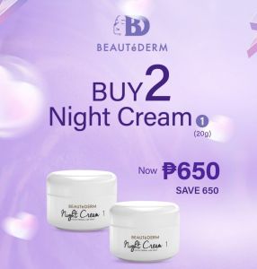 BEAUTeDERM Night Cream 1 20g BUY 1 TAKE 1 PROMO