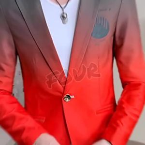 FCBlazer Men New Male Gradient Suit Jacket Masculino Korean Style Slim Fit Casual Men Fashion Trend Dress Jacket