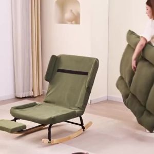 UrbanSpace SG- Rocking Chair Recliner  Sleepable Small Apartment Balcony Single Leisure Lazy Sofa Foldable
