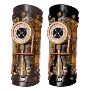 Gothic Leather Wrist Guard Armors Gear Ideal for Women and Men in Steampunk Style Photo Props