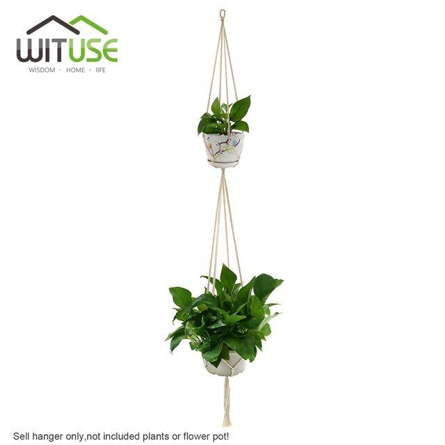【Worth-Buy】 Wituse ตะขอแขวนต้นไม้ Macrame วินเทจตัวยึดกระถางดอกไม้เชือก ...