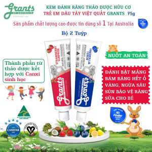 Kem đánh răng trẻ em thảo dược hữu cơ Việt quất - Dâu tây Grants of Australia 75g - 2 hộp