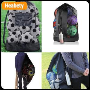 【2-3 days delivery】 Mesh Soccer Ball Bag Extra Large Drawstring Basketball Storage Bag With Zipper Pocket Volleyball Football Net Pack Gym Bags