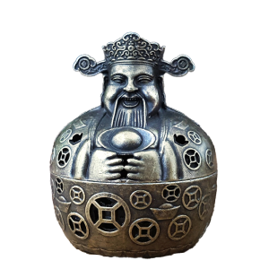 Tempat Bakar Bukhur Dewa Chaisen Tempat Membakar Dupa Patung Cai Sen Ye Bahan Paduan Seng