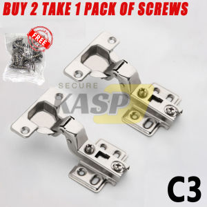 2PCS No Hydraulic soft close Concealed Hinges Regular for Cabinet Concealed hinges (With screws)