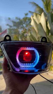 Lampu depan Ninja RR Old lama costome biled billed Matrix X1 RGB ganti warna suka suka