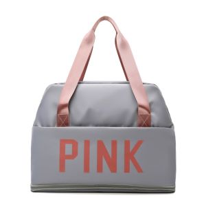 (Ready Stock) Thick Material PINK Lightweight Korean Travel Bag Women Waterproof Clothes Storage Gym Bag Hand Carry Luggage Weekender Shoulder Bag Travel Beg Balik Kampung Duffel 旅行袋 大容量 旅行包