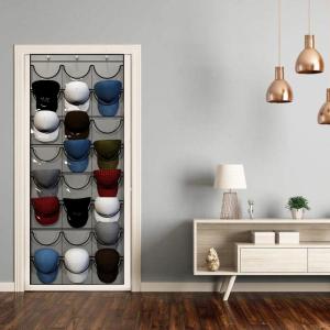 Hat Organizer Racks for Baseball Caps Door Hanging Holder Hanger Storage Rack with 3 Hooks Wall Hanging Hat Organizer 24 Deep Pockets for Bedroom