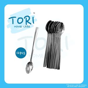 TORI HOME Stainless Steel Beverage Spoon 12pcs Long Spoon Ice Spoon excited Sudu Ais Panjang Besi Sudu Kedai Kopiporary