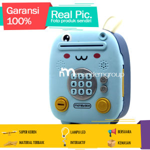 Mainan Celengan Anak Piggy Beruang Bear Brankas Bersuara Fingerprint Sensor Interaktif